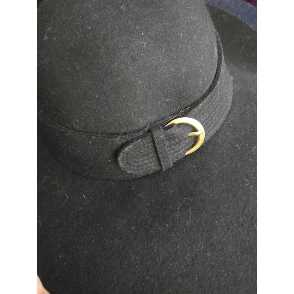 Women's Nordstrom Navy Wool Felt Floppy Wide Brim Hat One Size Adjustable Boho